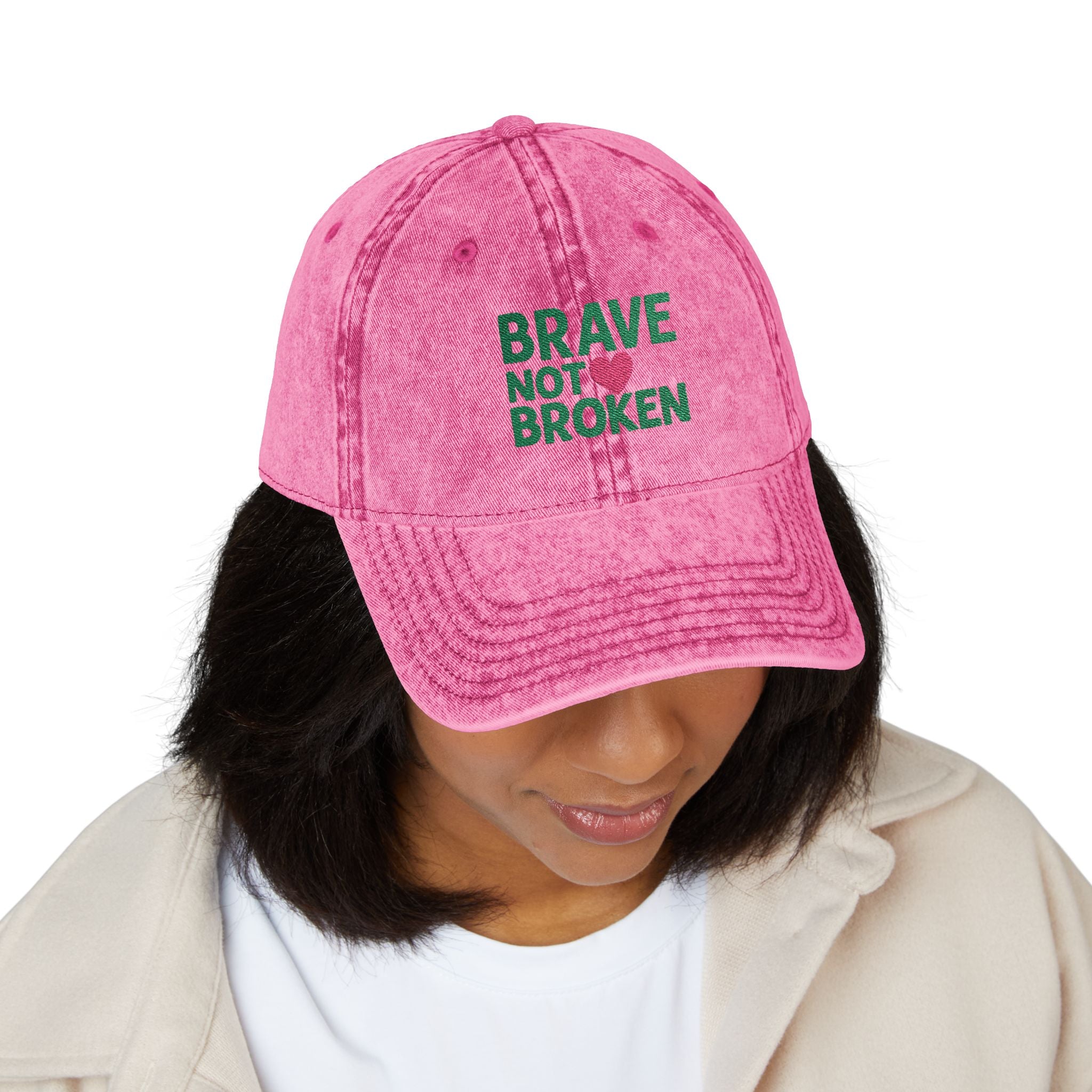 Brave Not Broken Embroidered Vintage Cap