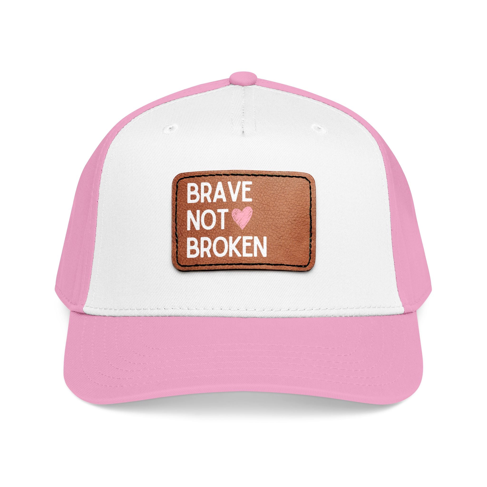 Mid Profile Baseball Cap with Leather Patch (Rectangle)