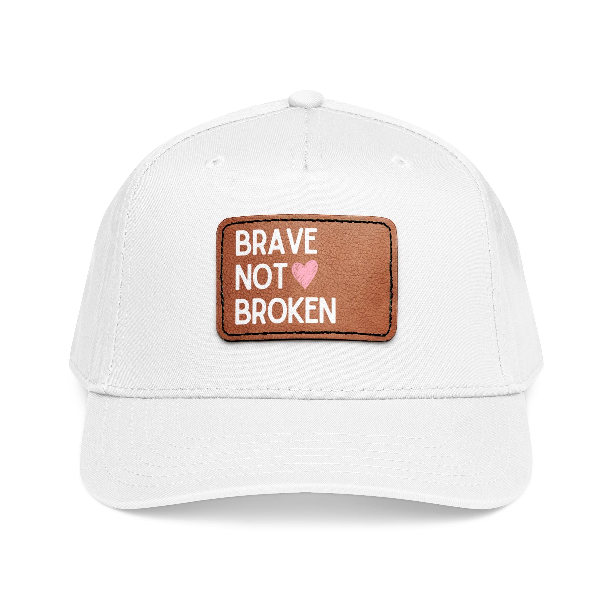 Mid Profile Baseball Cap with Leather Patch (Rectangle)