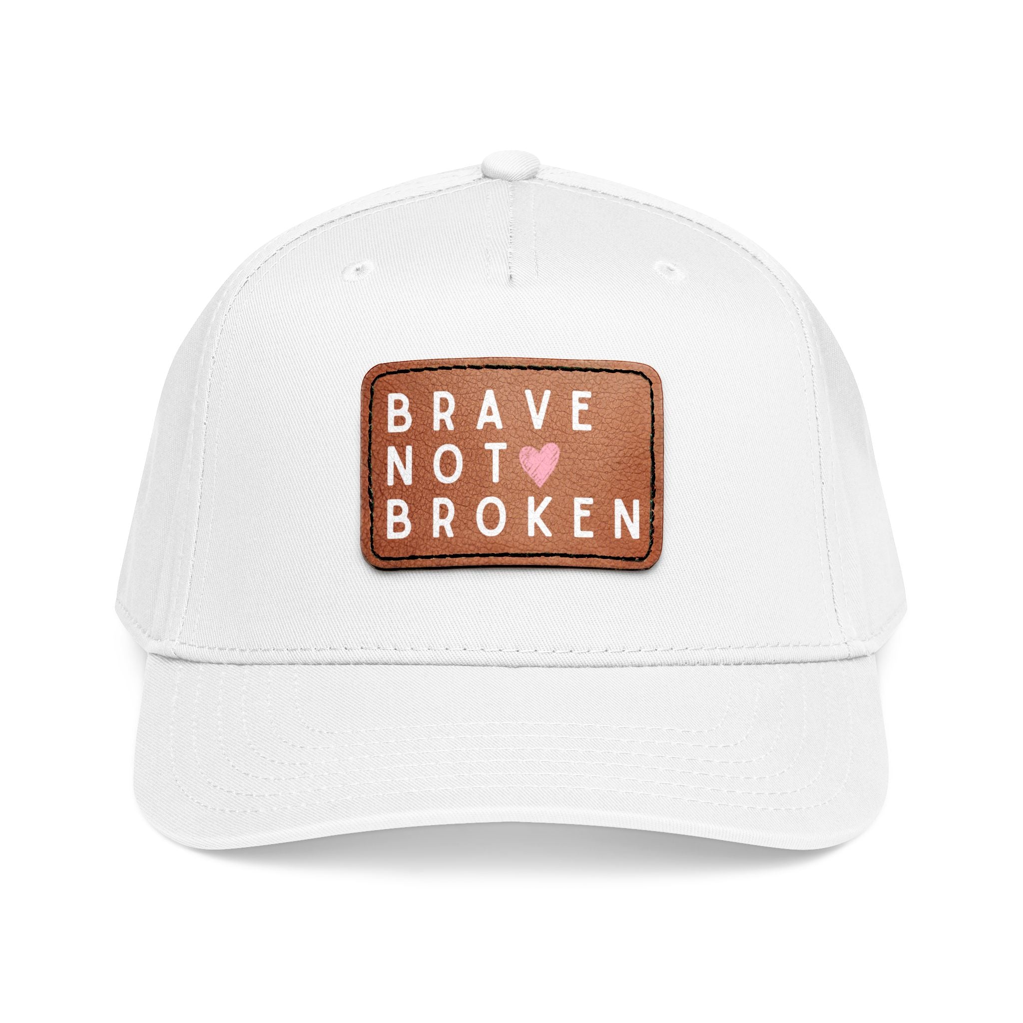 Mid Profile Baseball Cap with Leather Patch (Rectangle)