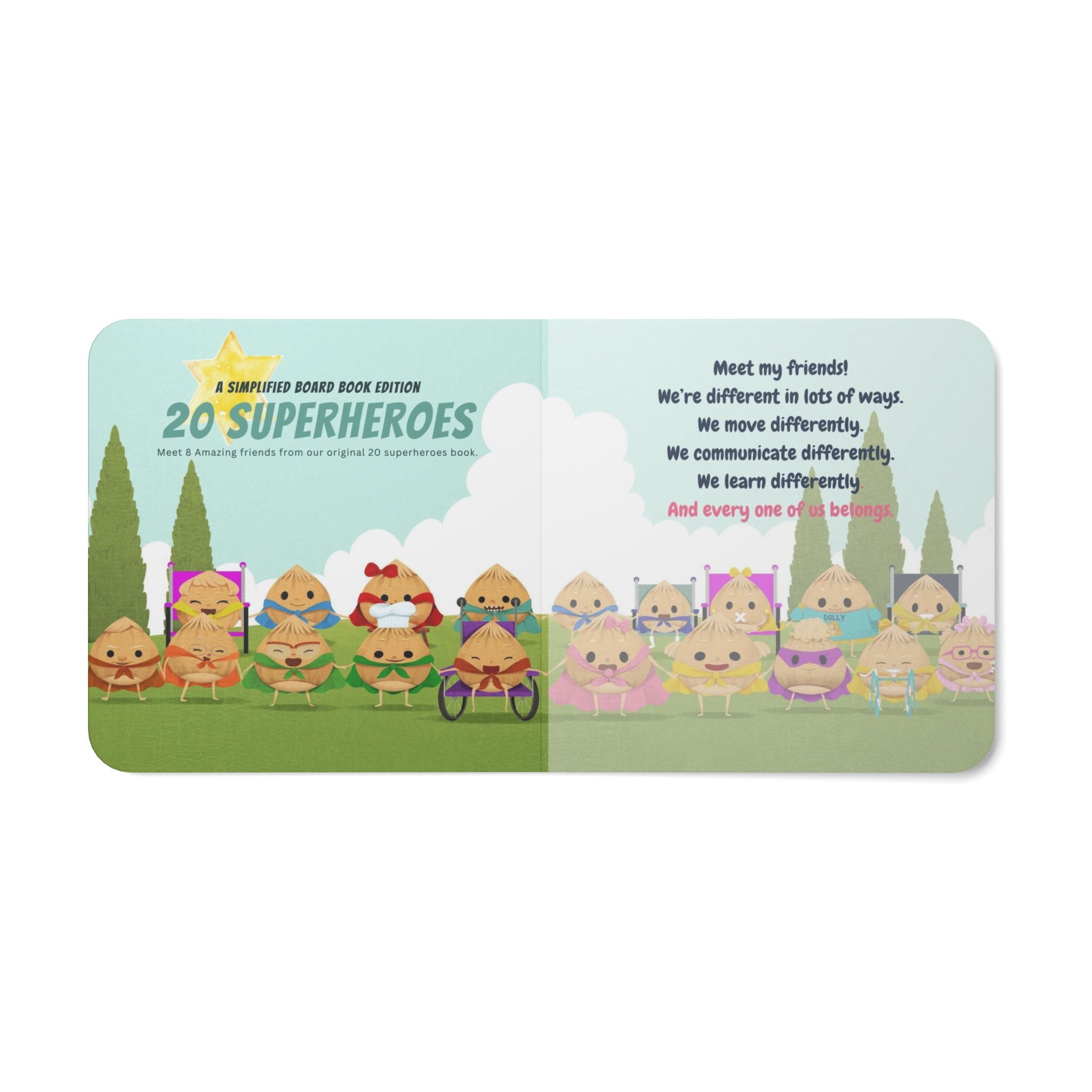 20 Superheroes Board Book – Cute Kid-Friendly Superhero Characters for Toddlers