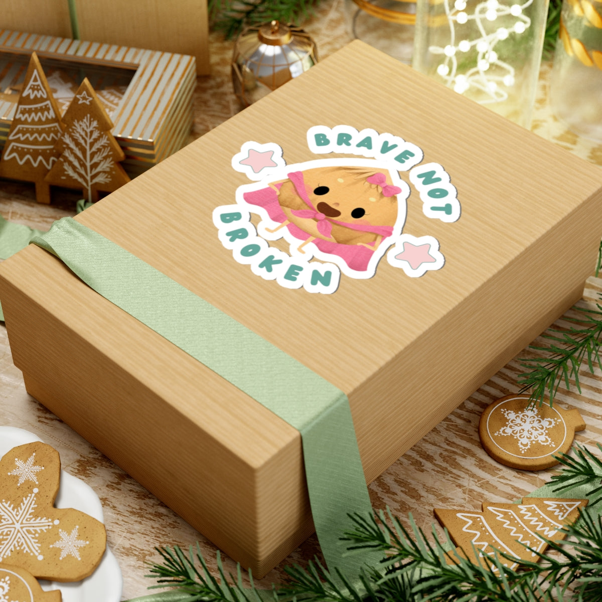 Hazelnut Brave Not Broken Cut-Out Sticker