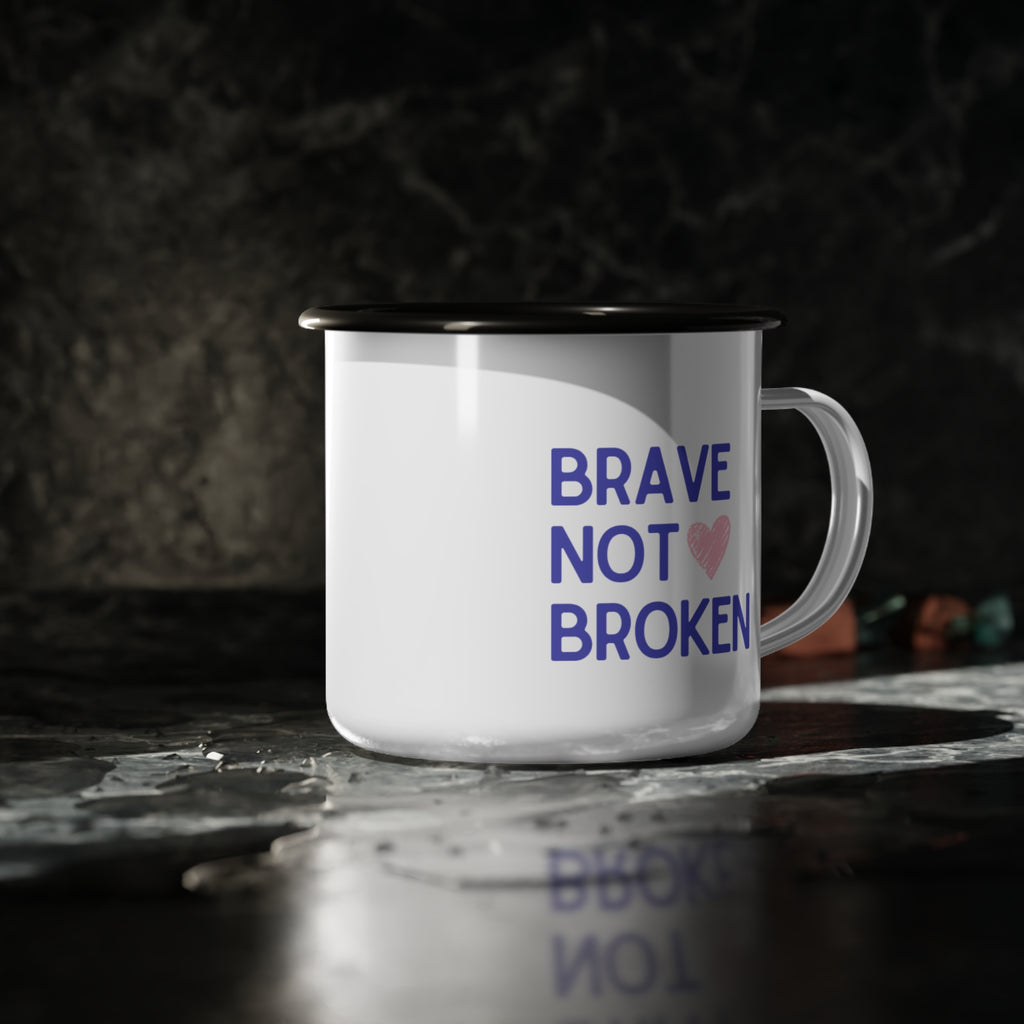 Brave Not Broken Enamel Camp Cup