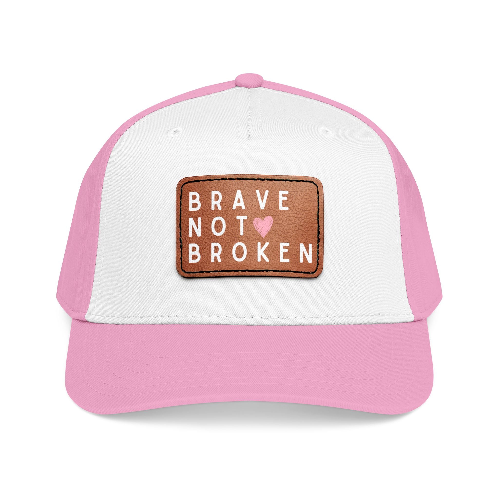 Mid Profile Baseball Cap with Leather Patch (Rectangle)
